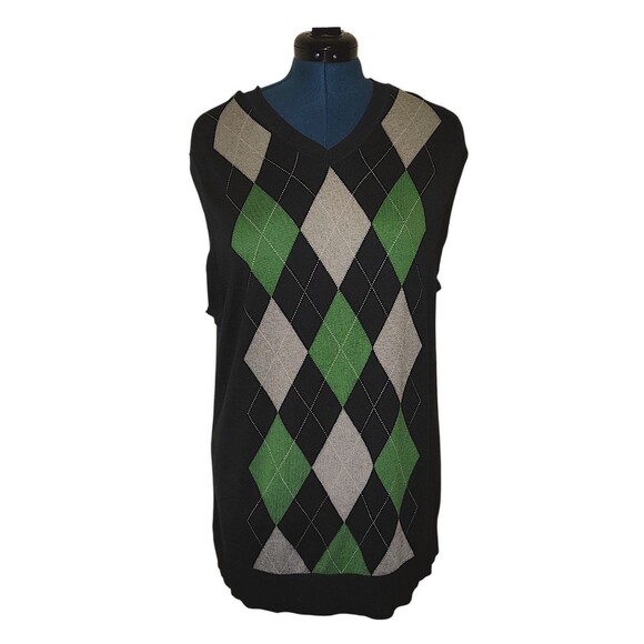 Banana Republic Argyle Sweater Vest Silk Cotton Cashmere Blend  Men’s size XL - Picture 1 of 6